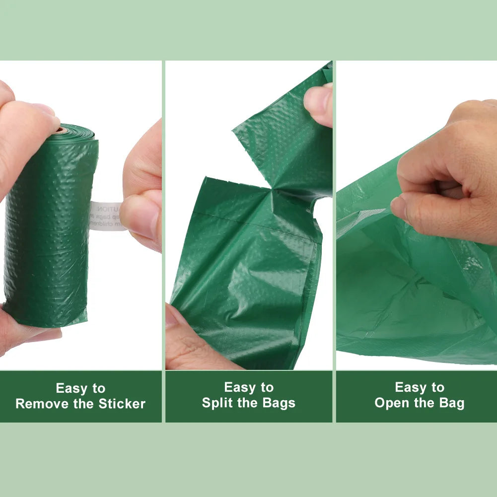 40pcs/box  Degradable  EPI Dog Poop Bag Pet Garbage Bag Holder Embossed Dog Waste Bag Dispenser