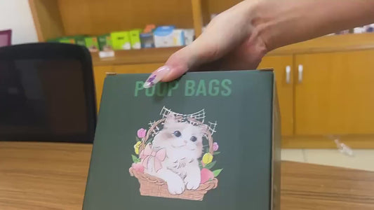 40pcs/box  Degradable  EPI Dog Poop Bag Pet Garbage Bag Holder Embossed Dog Waste Bag Dispenser